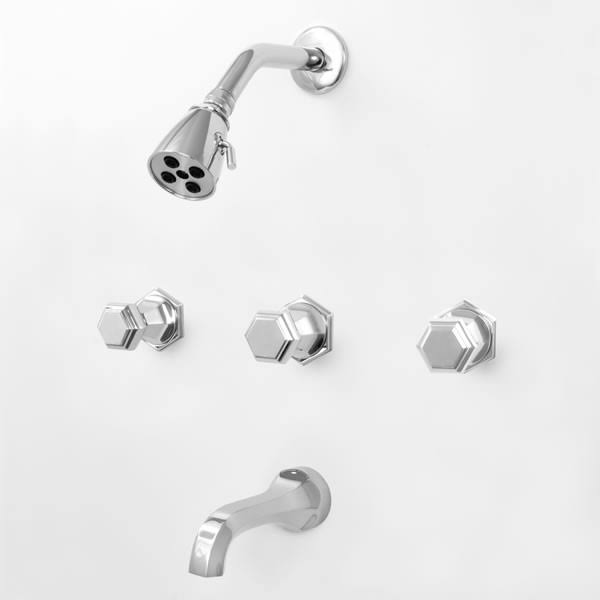 Three Valve Tub & Shower Set Polished Nickel PVD P472
