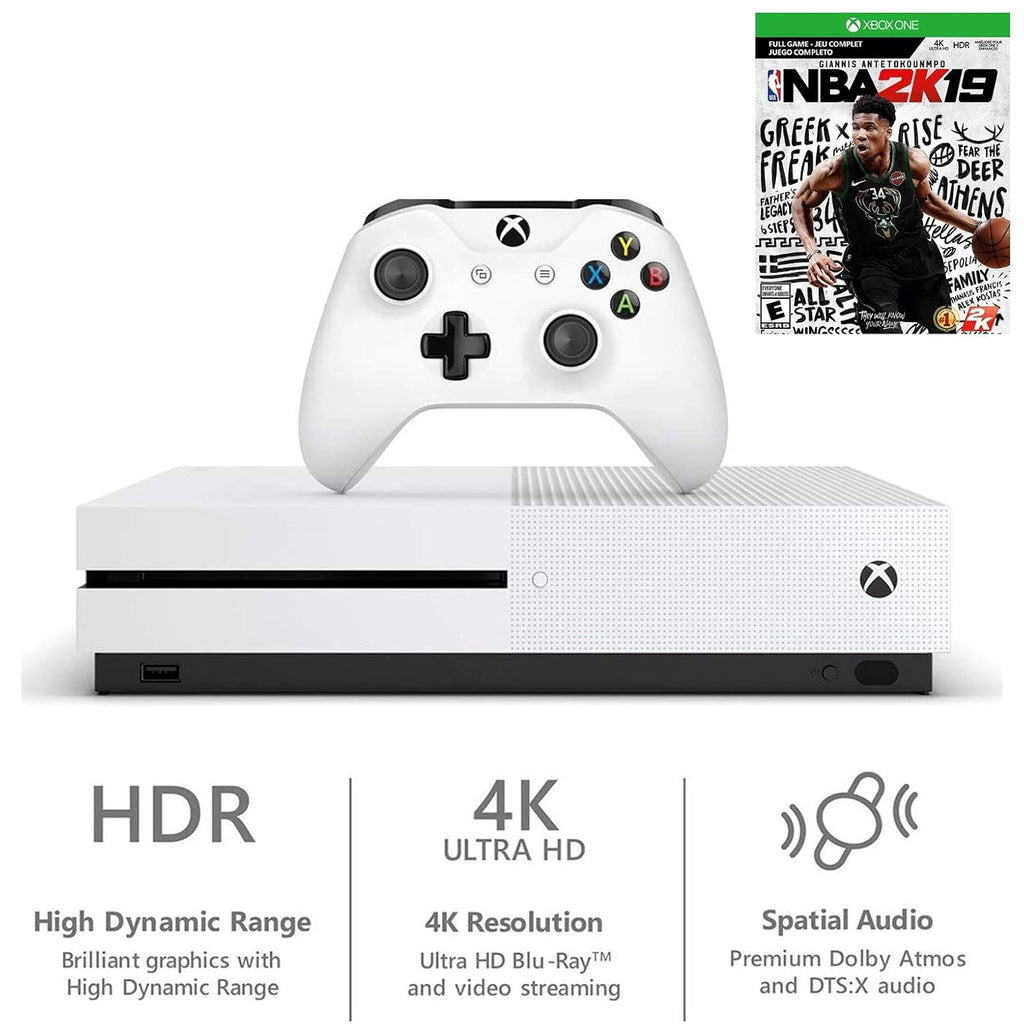 Xbox One S 1TB Console with NBA 2K19 Game and Xbox Wireless Controller E6583