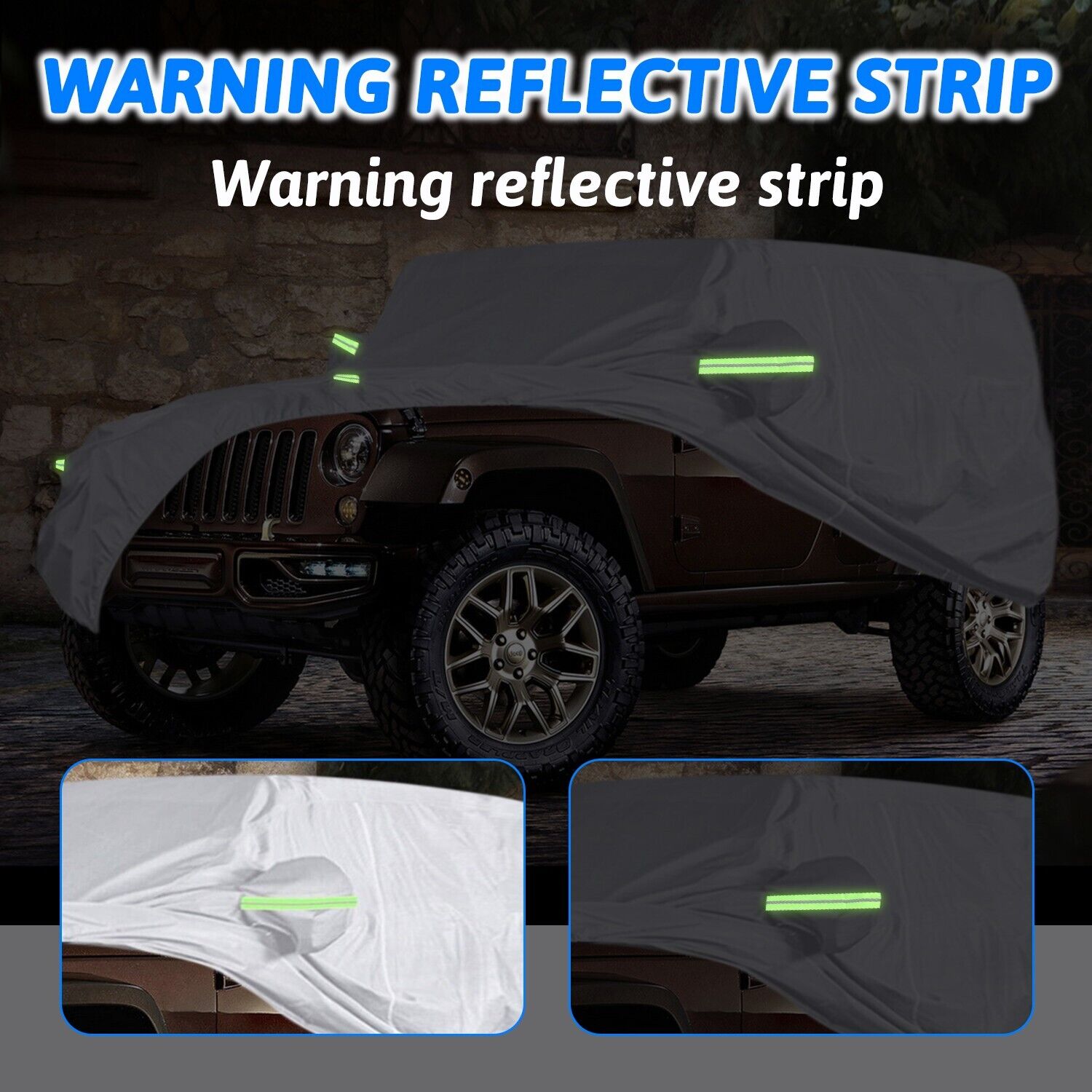 Silver Waterproof Full Car Cover for Jeep Wrangler 2 Door Z94656