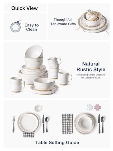 16 Piece Stoneware Dinnerware Set, Arctic White L34137