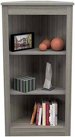 Gray Smoke Oak 3 Shelf Corner Bookcase X467681