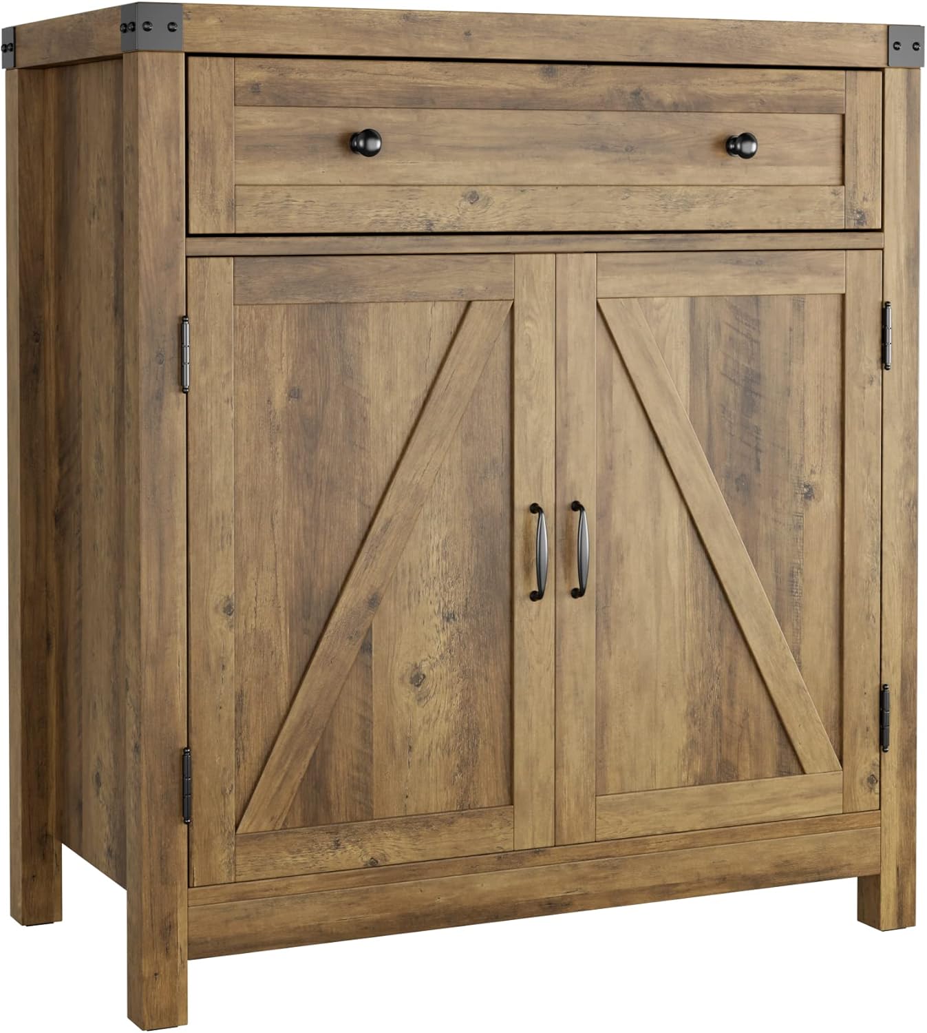 Gray 2 Door Wood Storage Cabinet with Drawer and Shelf G712
