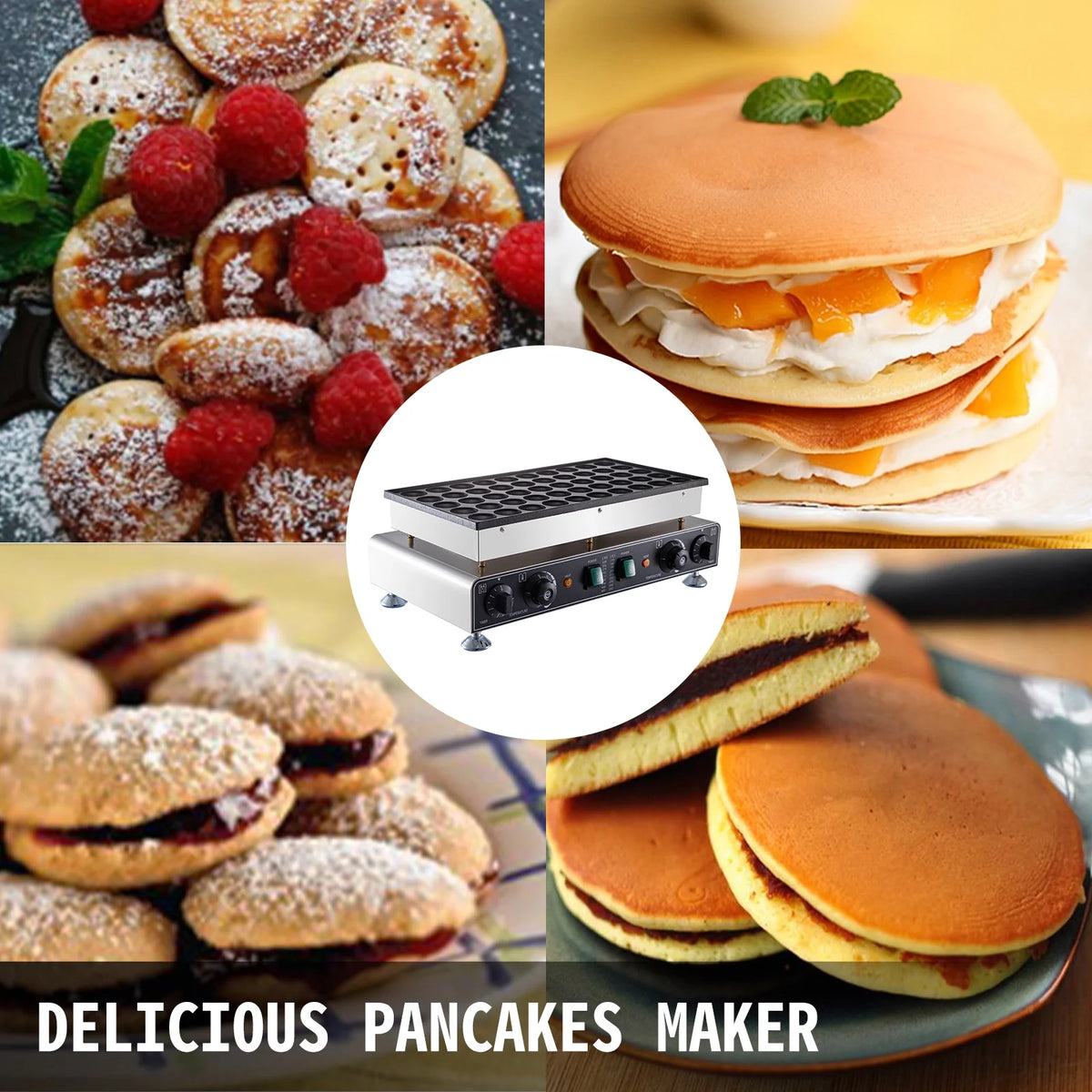 50PCS 1700W Commercial Electric Nonstick Waffle Maker Machine 1.8 Inches 110V Mini Dutch Pancake Baker H902699
