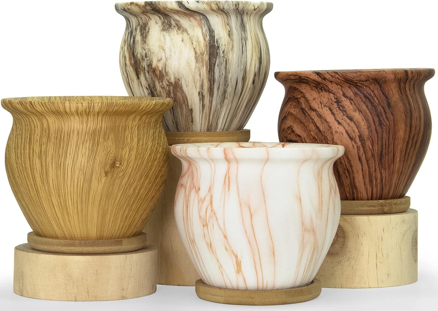 4.5 Inch Ceramic Succulent Pots Set of 4 V503