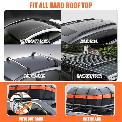 21 Cubic Feet 100% Waterproof Heavy Duty 840D Rooftop Cargo Bag with Anti-Slip Mat O992134