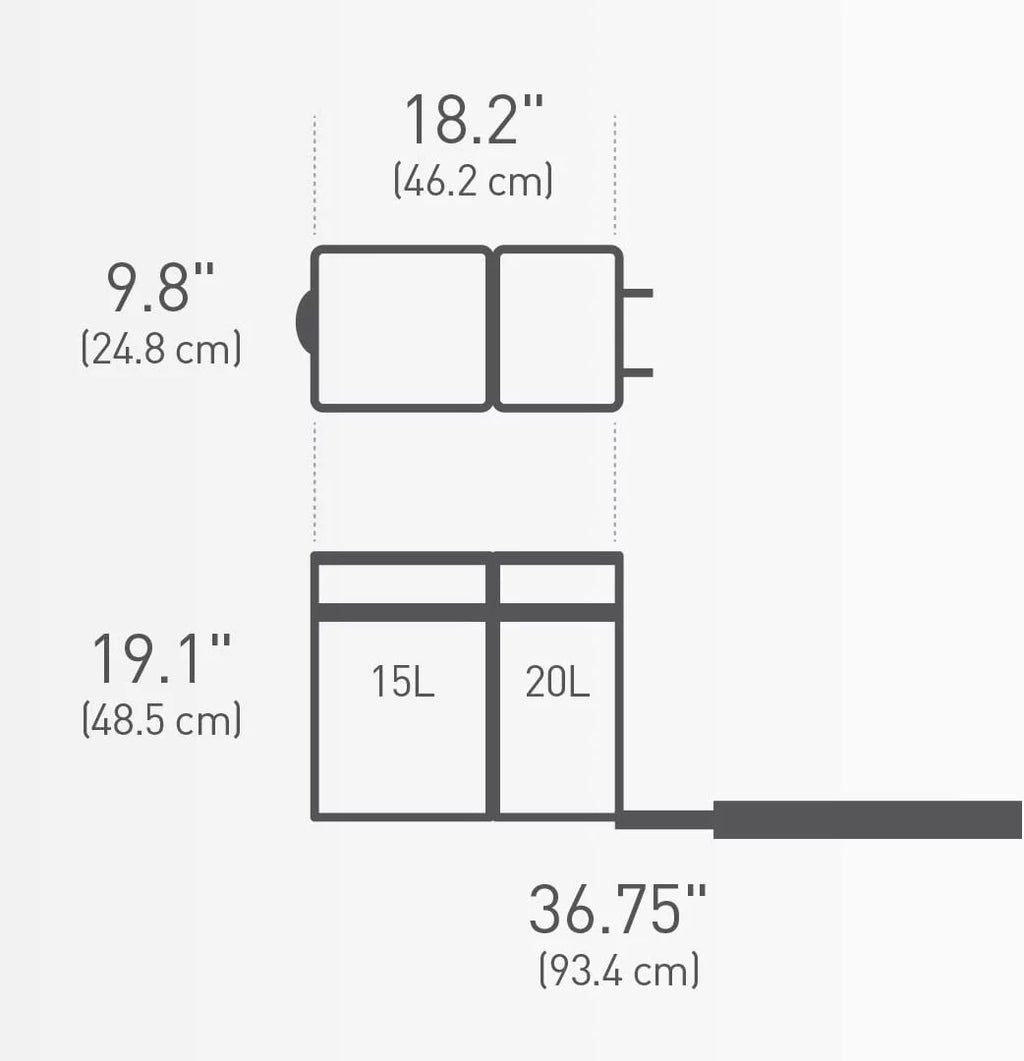 35 Liter Dual Compartment Under Counter Pull-Out Recycling Bin and Trash Can N749624