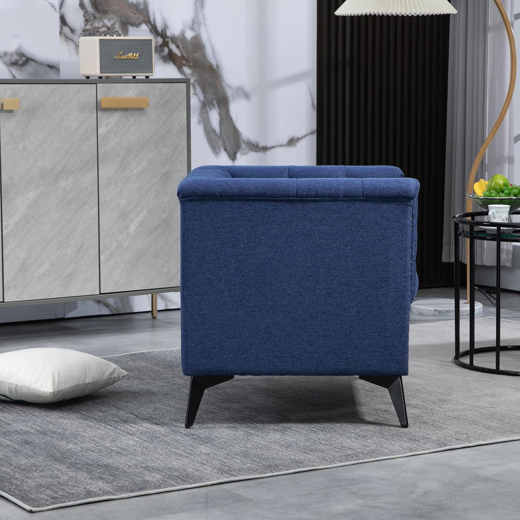 Blue Linen Fabric Arm Chair K295395
