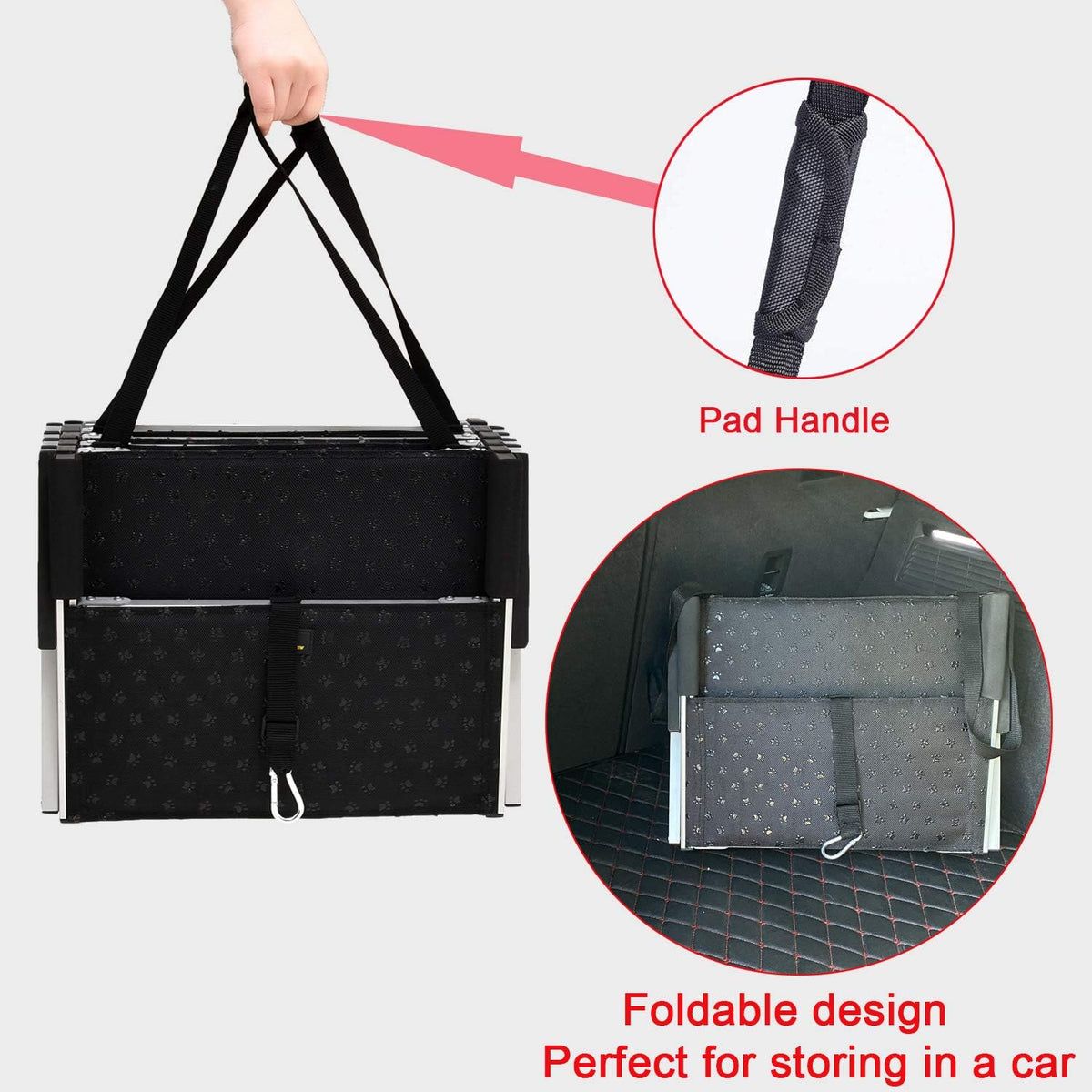 Foldable Aluminum 5 Step Dog Ladder with Non-slip Surface T6840