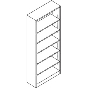 Light Gray Steel Bookcase with 6 Shelves C43414