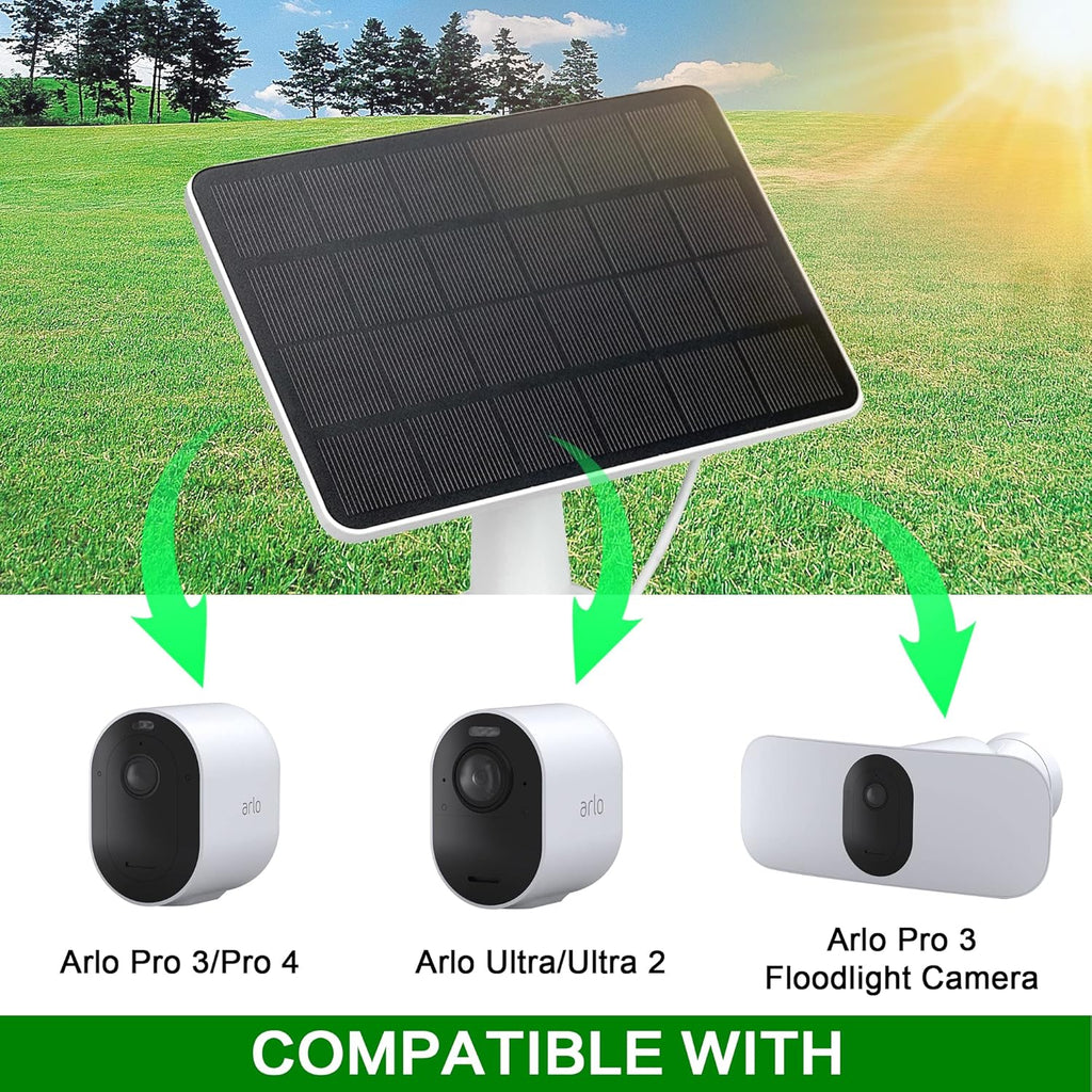 2 Pack 3.3W 5V Solar Panel with 9.8ft Weatherproof Charging Cable and Adjustable Mount F318125