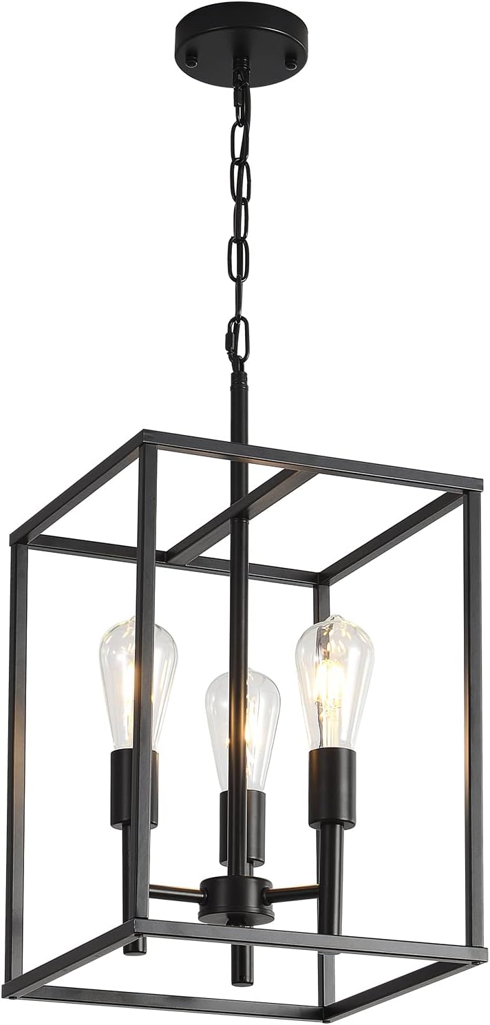 3-Light Black Farmhouse Chandelier Y339