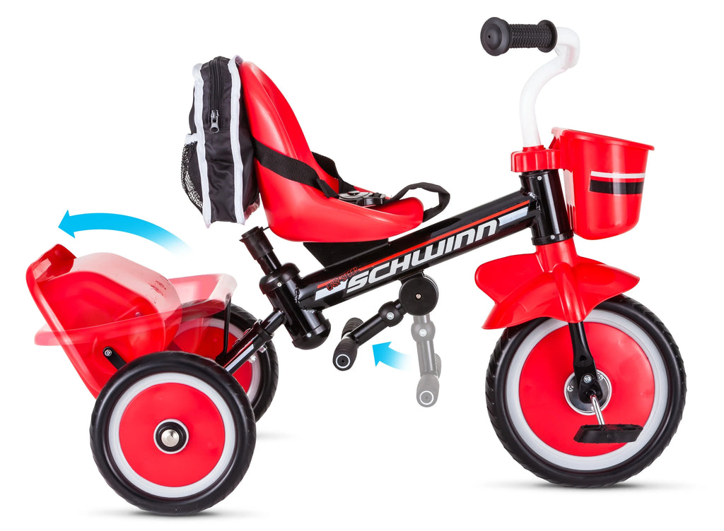 Red & White Toddler Tricycle with Push/Steer Handle Y376