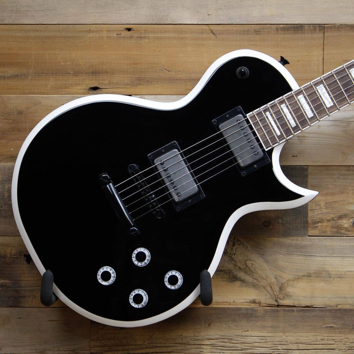 Black with White Bevels Electric Guitar L447