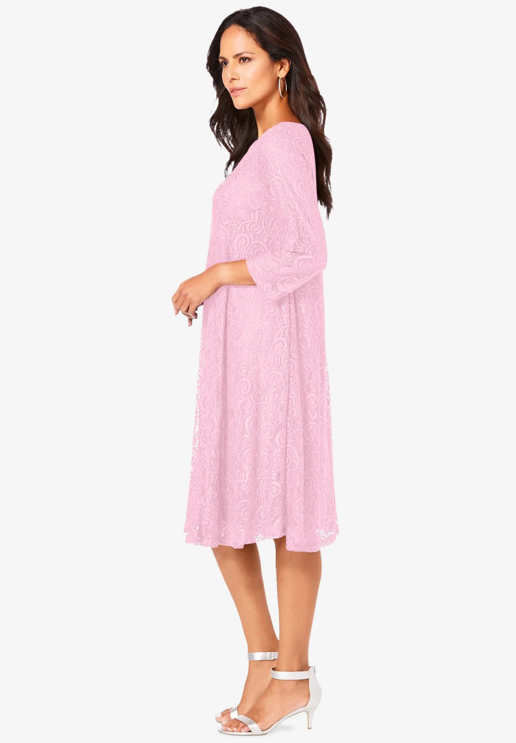 Plus Size Lace Swing Dress E9113