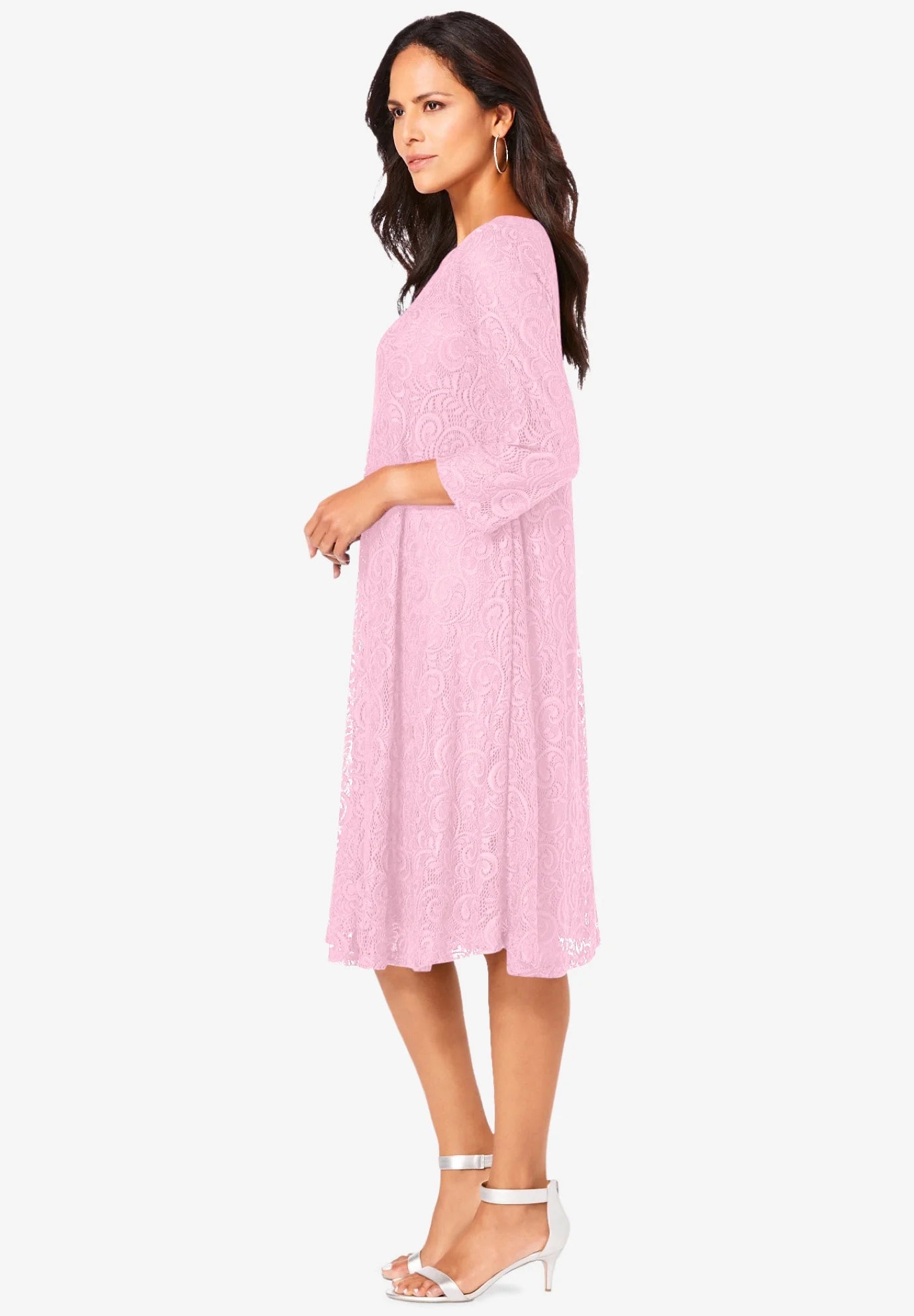 Plus Size Lace Swing Dress E9113
