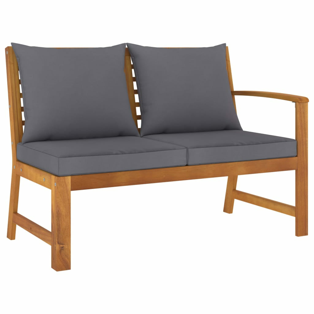 6 Piece Patio Lounge Set with Cushions Acacia Wood Outdoor Sectional Set E686