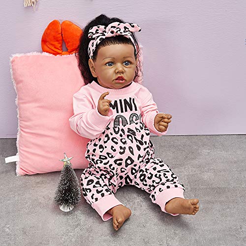 22.8 Inch Soft Body African American Reborn Baby Doll C1507