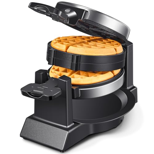 Double Belgian Waffle Maker 180°Flip Nonstick Stainless Steel M3891