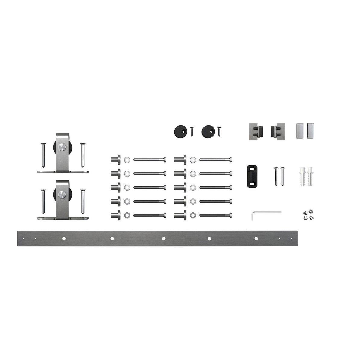 6 ft. Stainless Steel Sliding Barn Door Hardware Kit L542