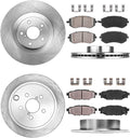 Premium OE 5 Lug Rotors + Brake Pads + Clips L7176