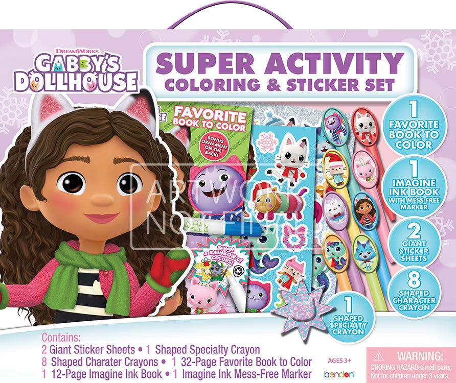 44 Pages Coloring and Sticker Set with Game Book and Mess Free Marker C9789