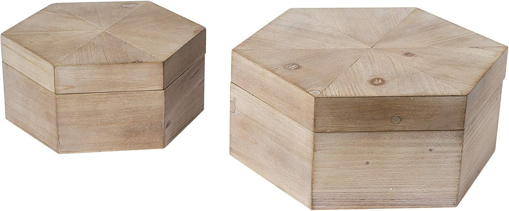 Set of 2 Light Brown Decorative Boxes V992051