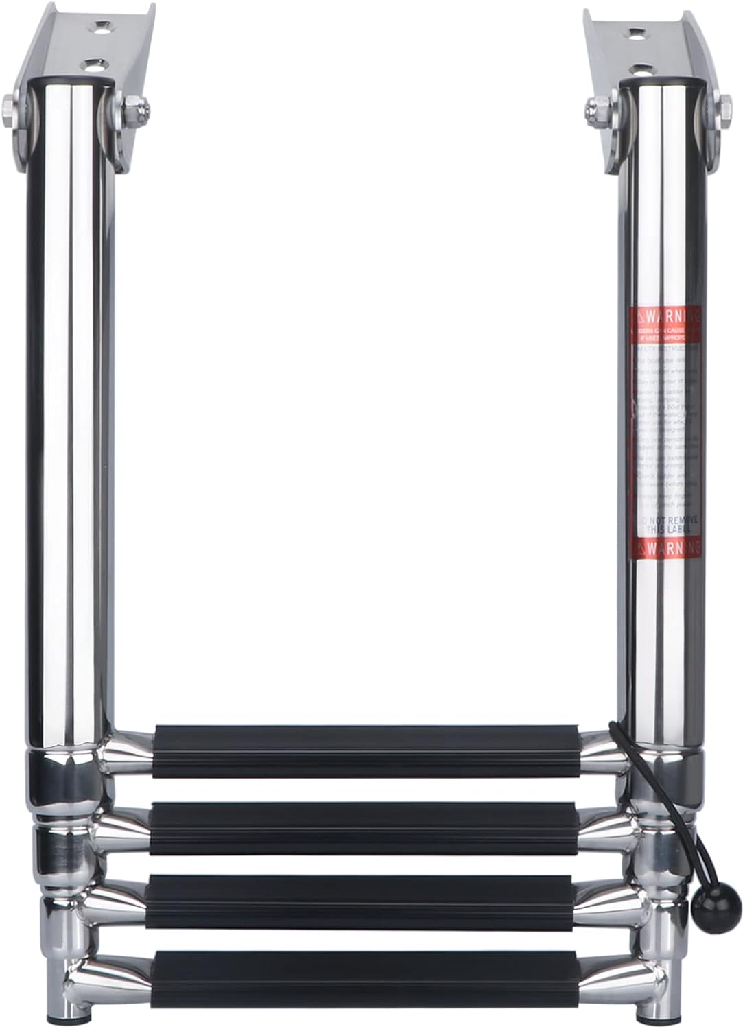 Telescopic 4 Step Stainless Steel Boat Ladder, 900 Pound Capacity, Pack of 2 M666745