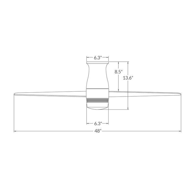 Gray/White Flush Mount DC Ceiling Fan T53630