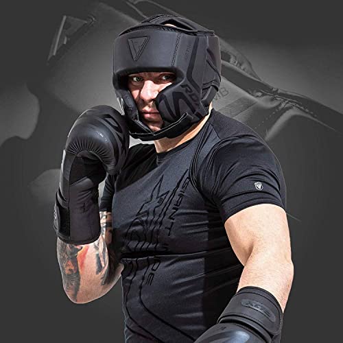Black Maya Hide Leather Boxing Headgear I307947
