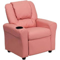 Pink Vinyl Kids Recliner with Cup Holder and Headrest N47715