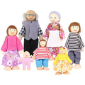 7pcs Wooden Dolls Pretend Play Set R775