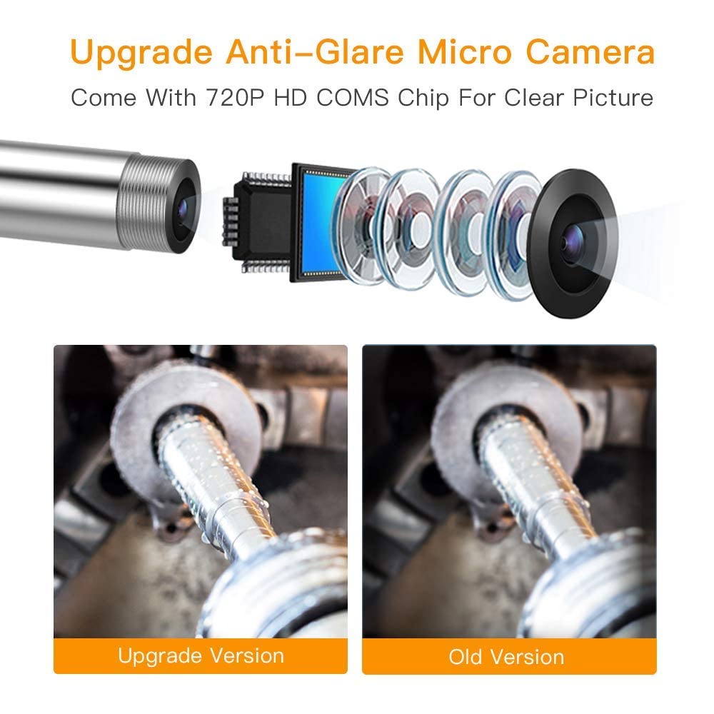 5inch IPS Display Handheld Industrial Endoscope with 16.5ft Waterproof Gooseneck O19807