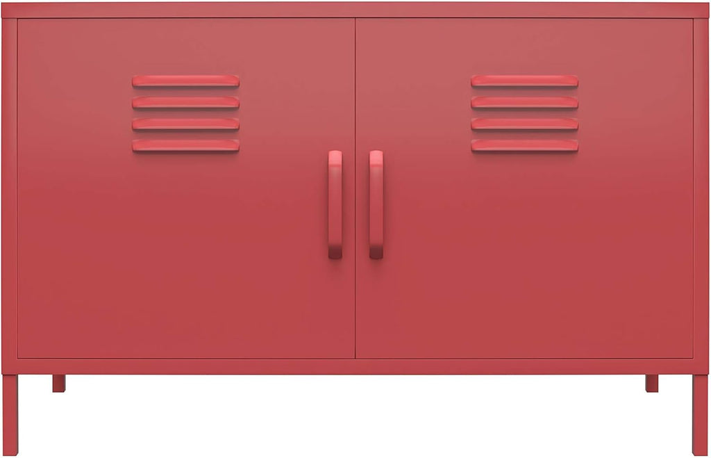 White 2 Door Metal Locker Accent Cabinet C686