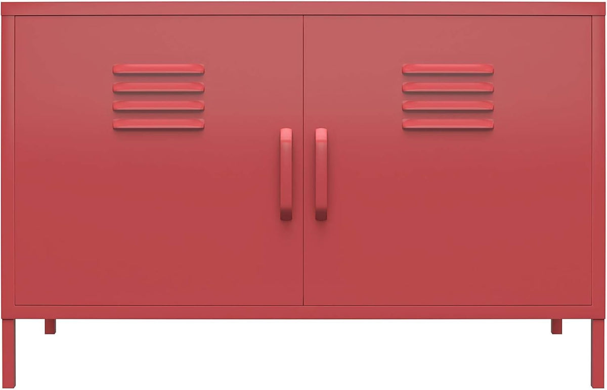 White 2 Door Metal Locker Accent Cabinet C686