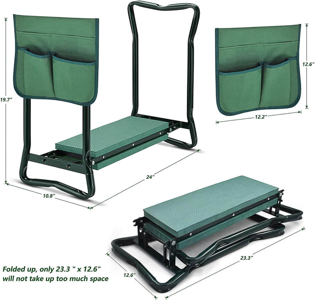 Portable Garden Kneeler Seat with Tool Bag Pouch J82613