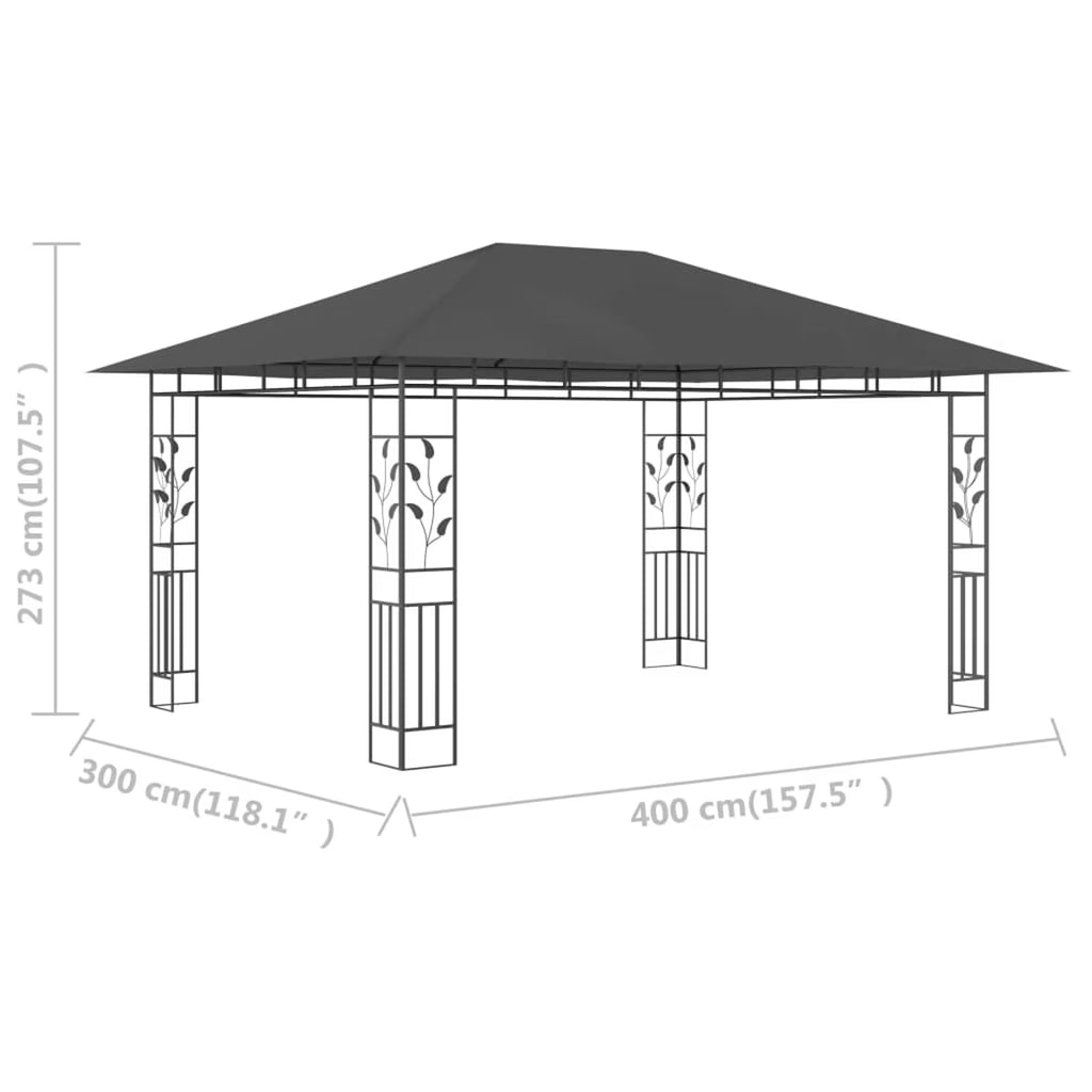 Canopy Patio Net 13.1'x9.8'x9' Mosquito Net with Sun Canopy Party Tent O7914