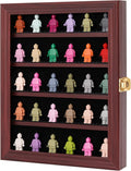 Mahogany Pack of 2 Wall Mount Display Case with Lockable Shelves I714170