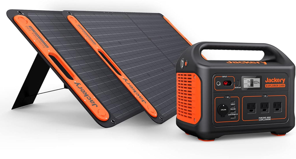 Solar Generator 1000 with 2X SolarSaga 100X and 3x110V/1000W AC Outlets, Lithium Battery Pack L6506