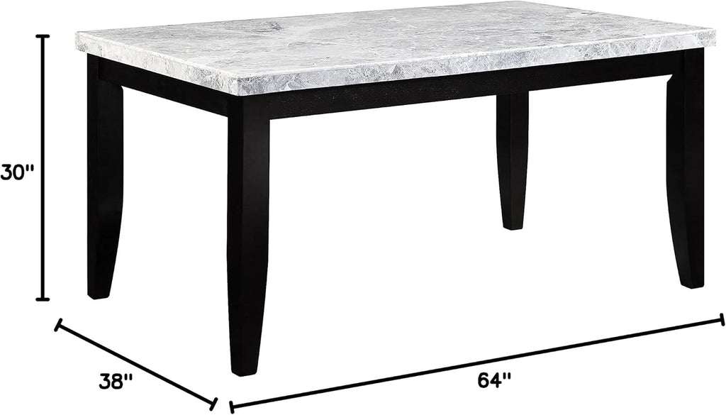 Rectangular Marble Top Dining Table in Black X745