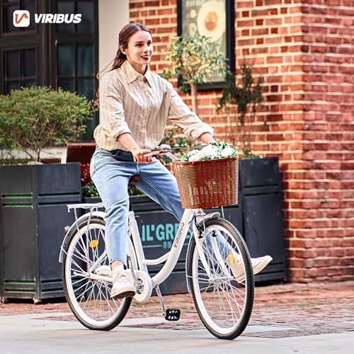 24 26 inch 1 Speed Step Through Cruiser Bike with Basket A863