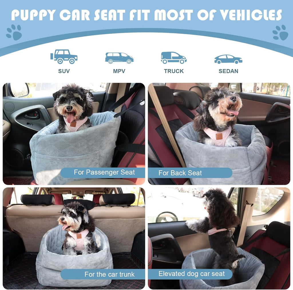 Washable Dog Booster Car Seat with Memory Foam Cushion F37970