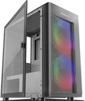 White Mesh Micro-ATX Computer Case with Tempered Glass Panel E76327