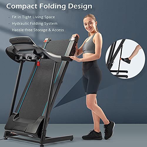 Silver Foldable Electric Treadmill with Bluetooth M2819