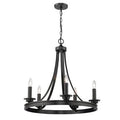 Black Candle Style Wagon Wheel Chandelier Y27984