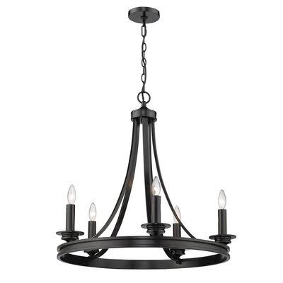 Black Candle Style Wagon Wheel Chandelier Y27984