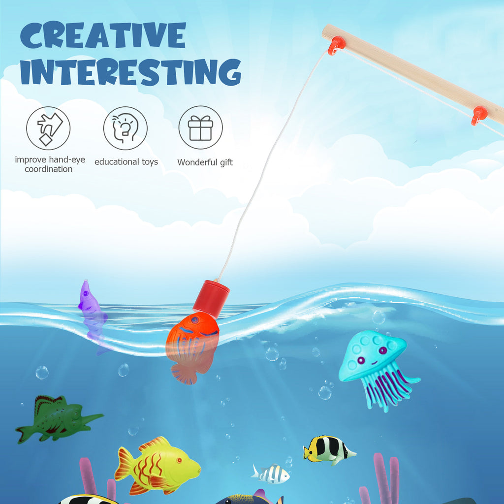 Magnetic Fishing Toy Pole Magnet Fishing Rod Kids Fishing Toy Gaming Fishing Rod R30924