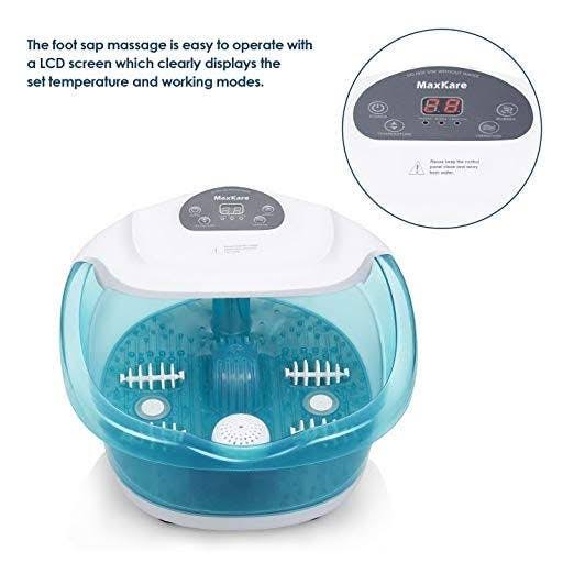 Foot Spa Bath Massager with Heat Bubbles Vibration, 4 Massaging Rollers P914