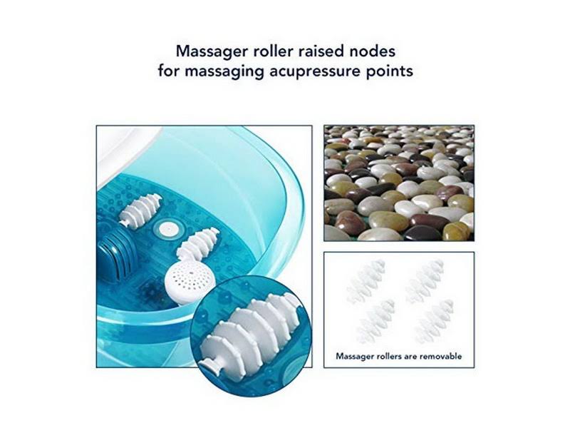 Foot Spa Bath Massager with Heat Bubbles Vibration, 4 Massaging Rollers P914