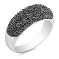 Black Cubic Zirconia Micro Pave Ring .925 Sterling Silver Band Size 7 P34774