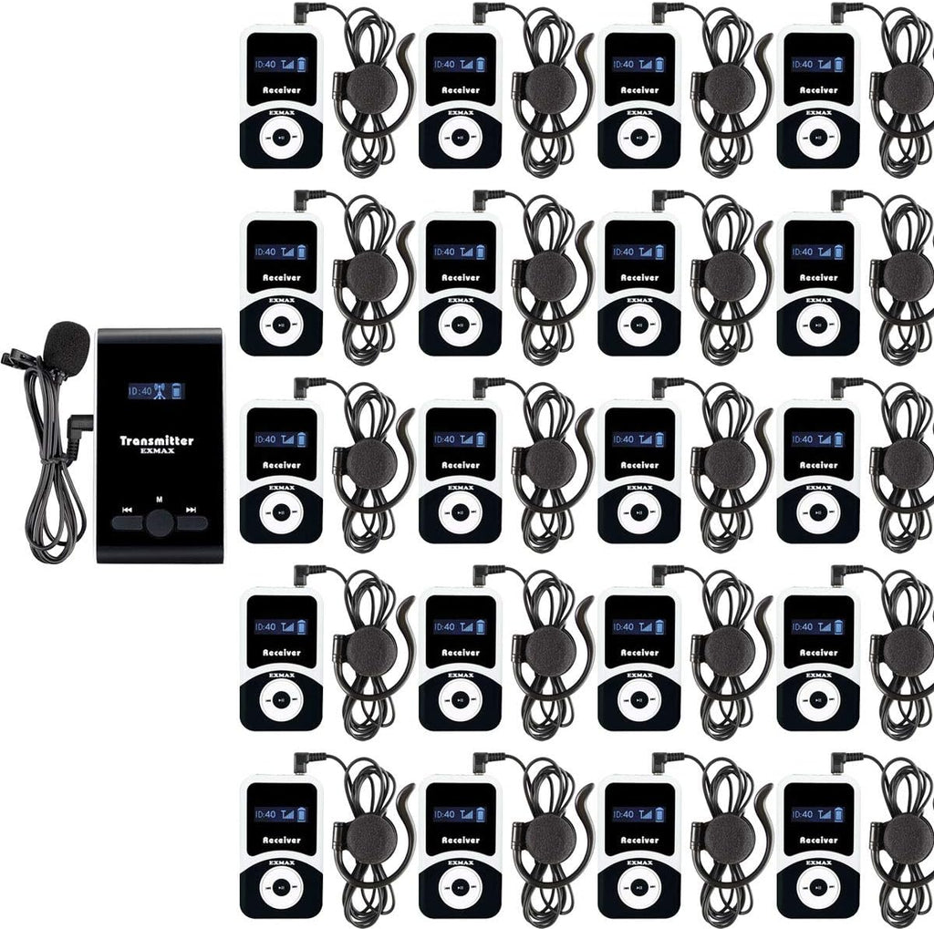 Wireless Tour Guide Transmitter System with 20 Receivers P38946